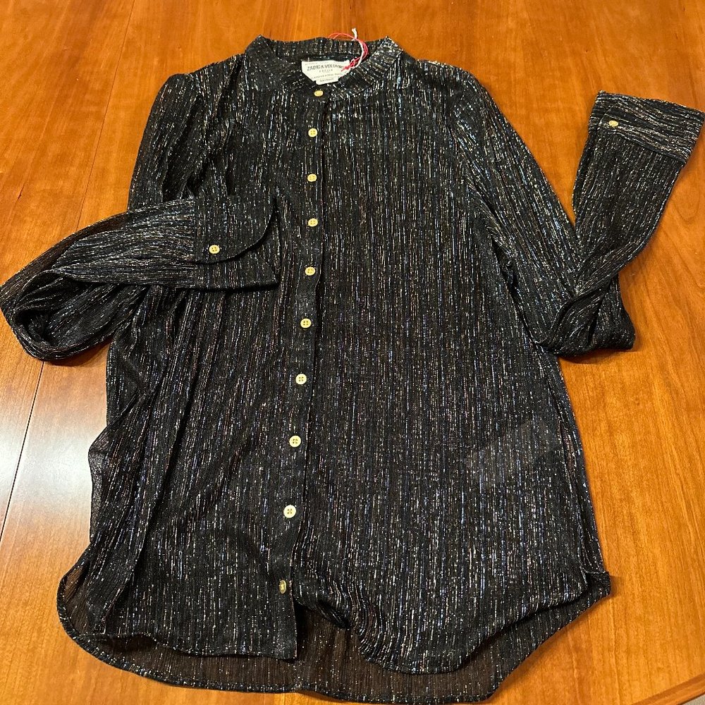 Zadig & Voltaire Lurex Shirt NEW WITH TAGS - Picture 2 of 10